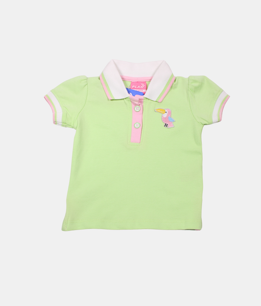 Tiny Girl Light Green Girls Polo T-Shirt