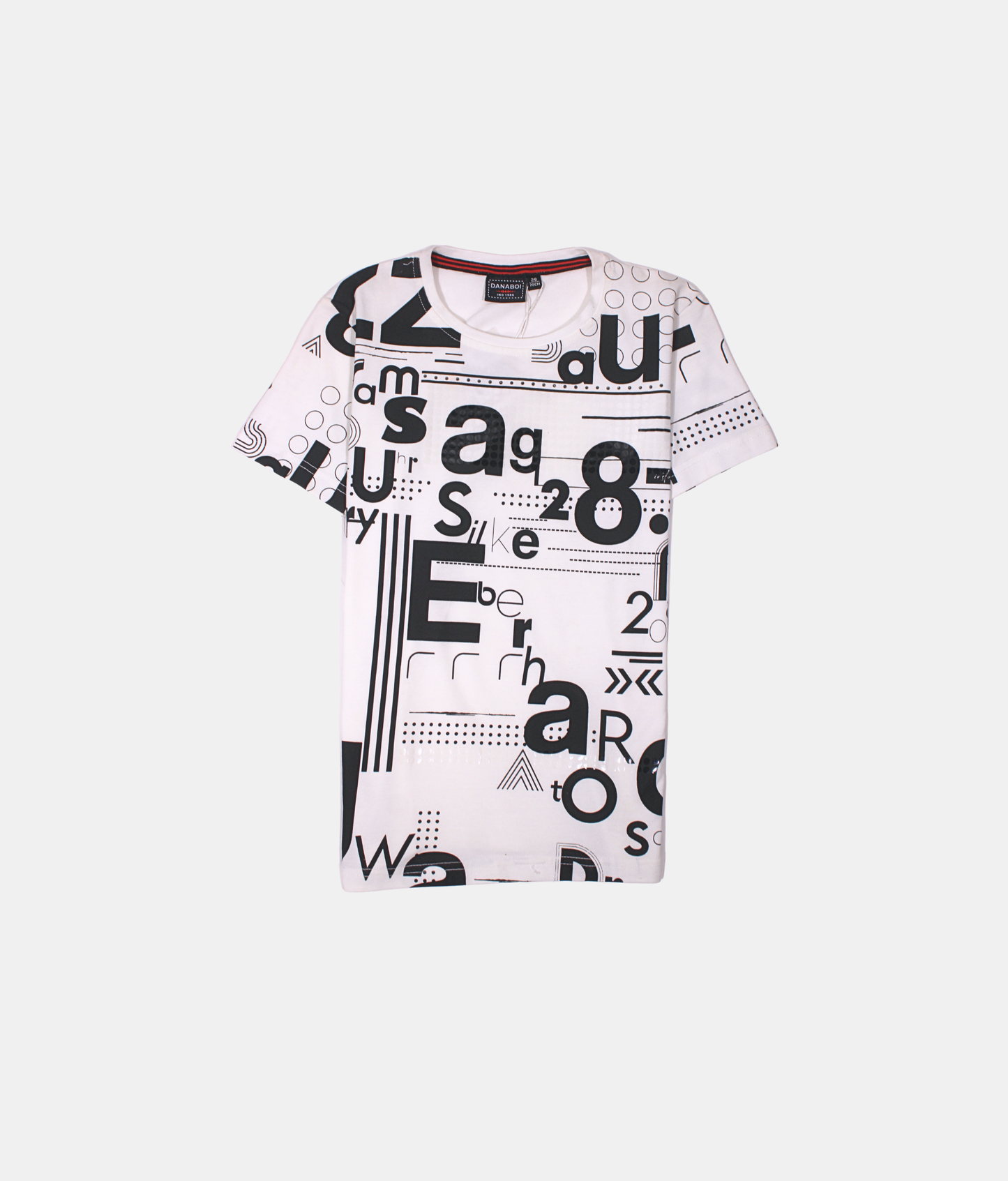 Danaboi White Typographic Boys Co-ord Set