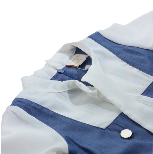Tiny Girl Blue & White Collared Girls Dress