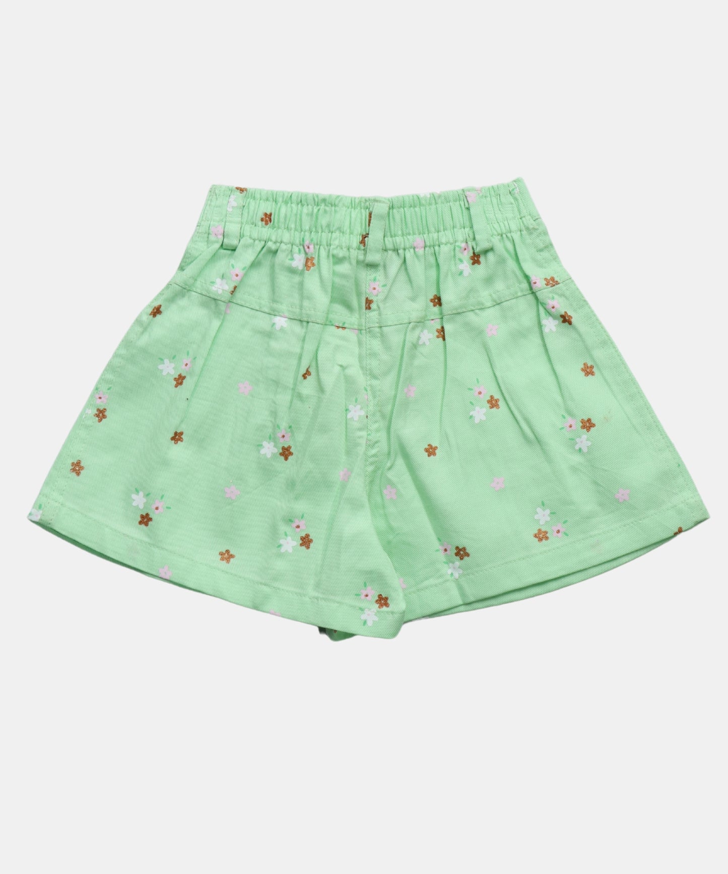Tiny Girl Light Green Floral Girls Shorts