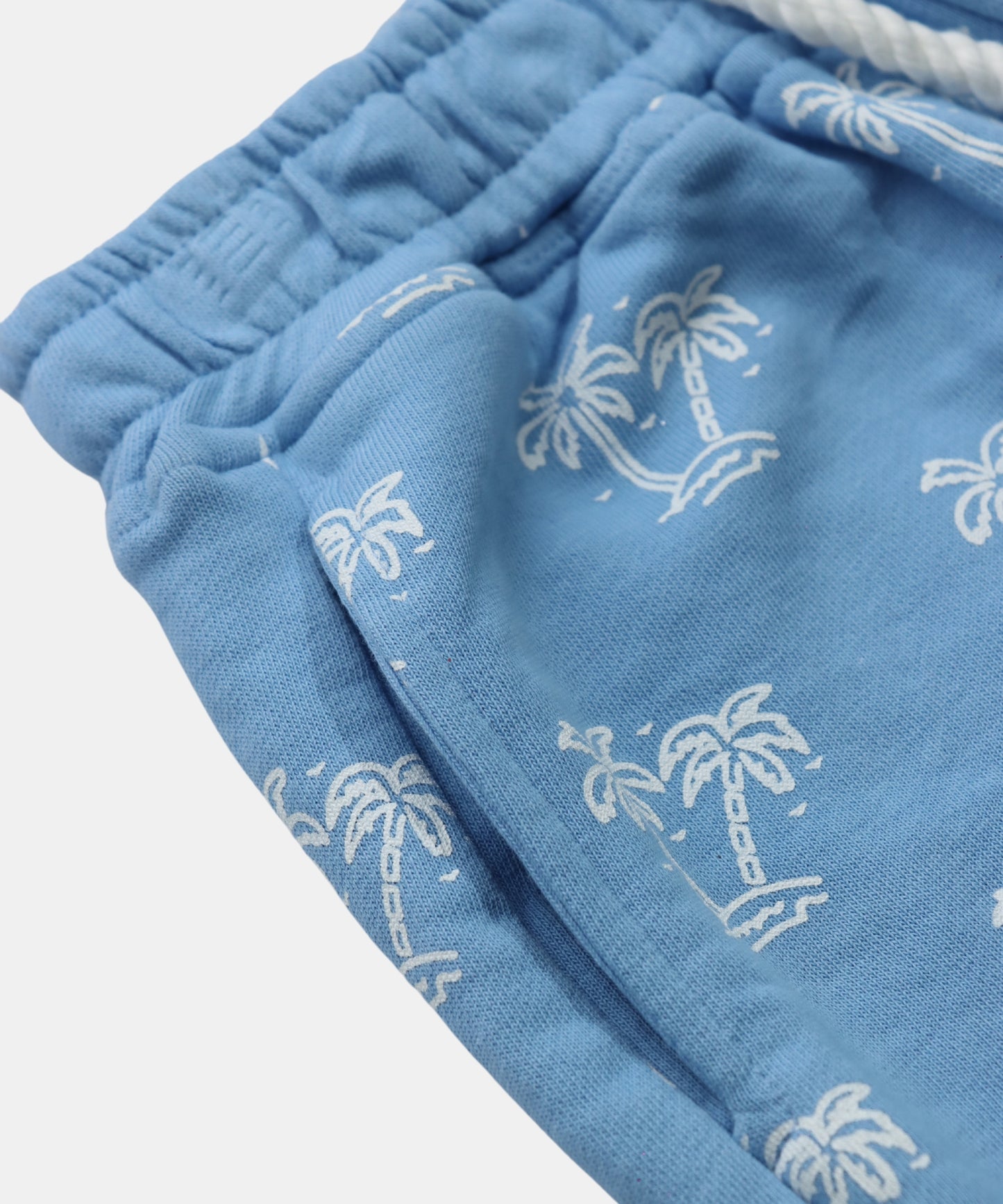 Tiny Girl Blue Palm Tree Print Baby Shorts