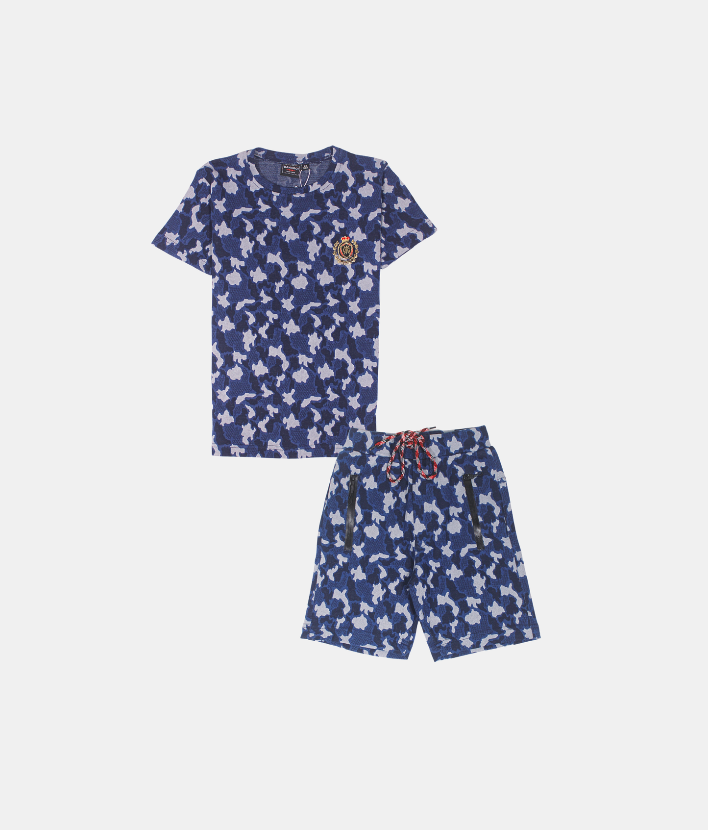 Danaboi Navy Blue Camo Print Boys Co-ord Set