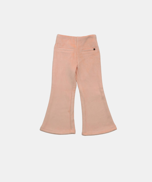 Tiny Girl Peach Ribbed Flare Pants