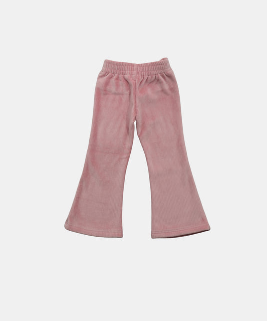 Tiny Girl Pink Ribbed Velvet Flare Pants