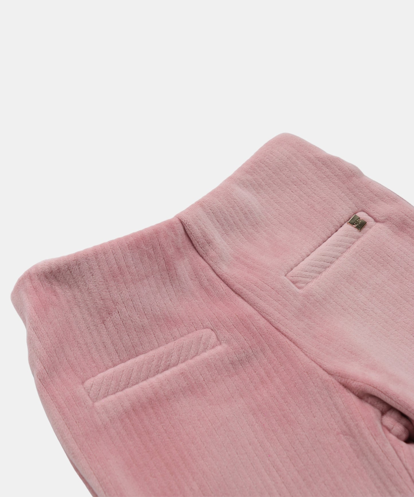 Tiny Girl Pink Ribbed Velvet Flare Pants