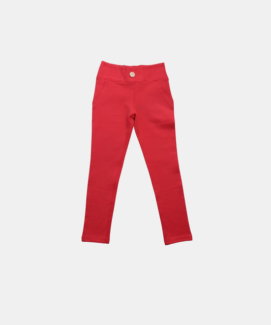 Tiny Girl Coral Red Girls Stretch Pants