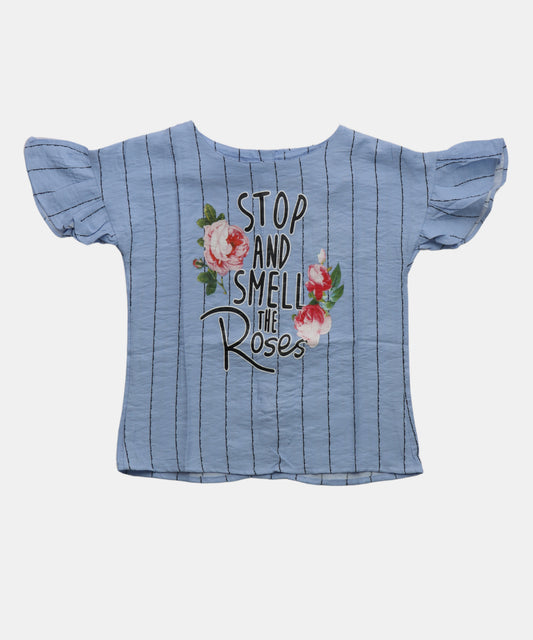 Tiny Girl Printed Ruffle Sleeve Top
