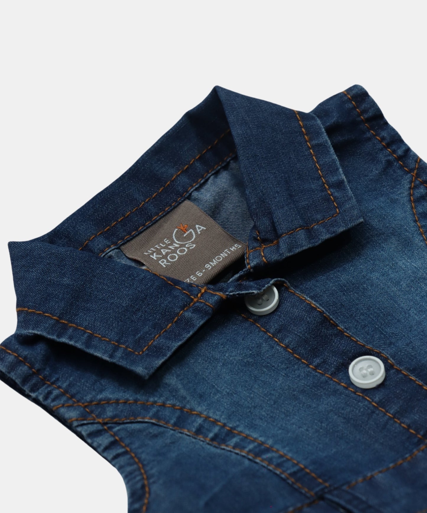 Tiny Girl Blue Denim & Pastel Ruffle Girls Dress