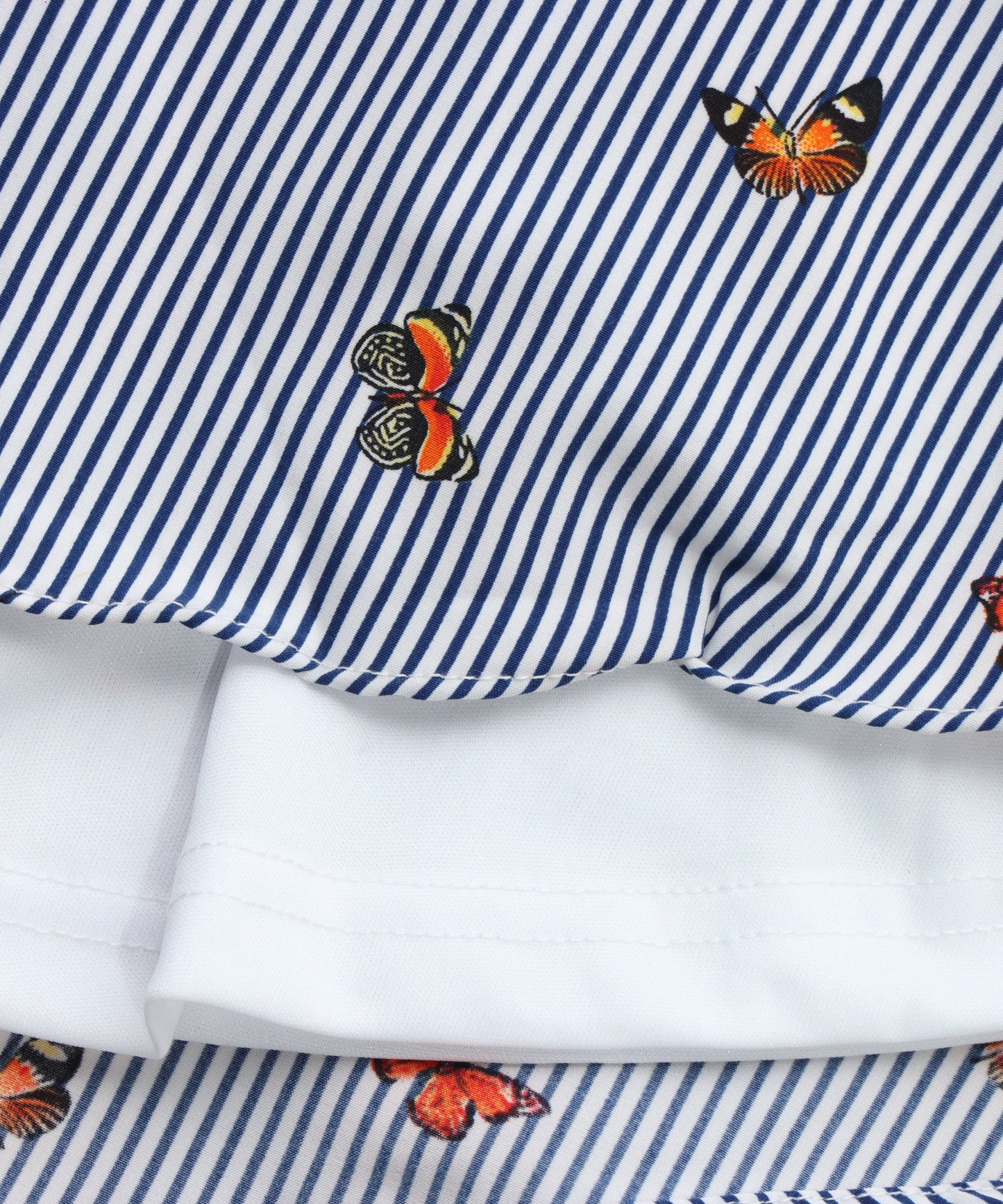 Tiny Girl Navy Striped Floral Girls Frock