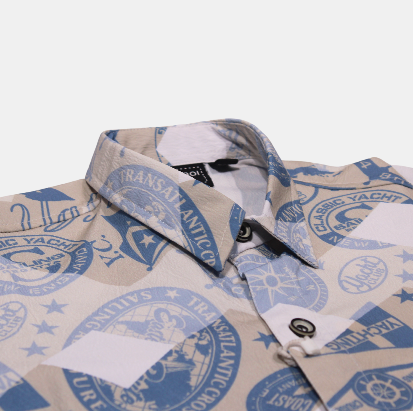 Danaboi Beige and Blue Nautical Print Boys Shirt