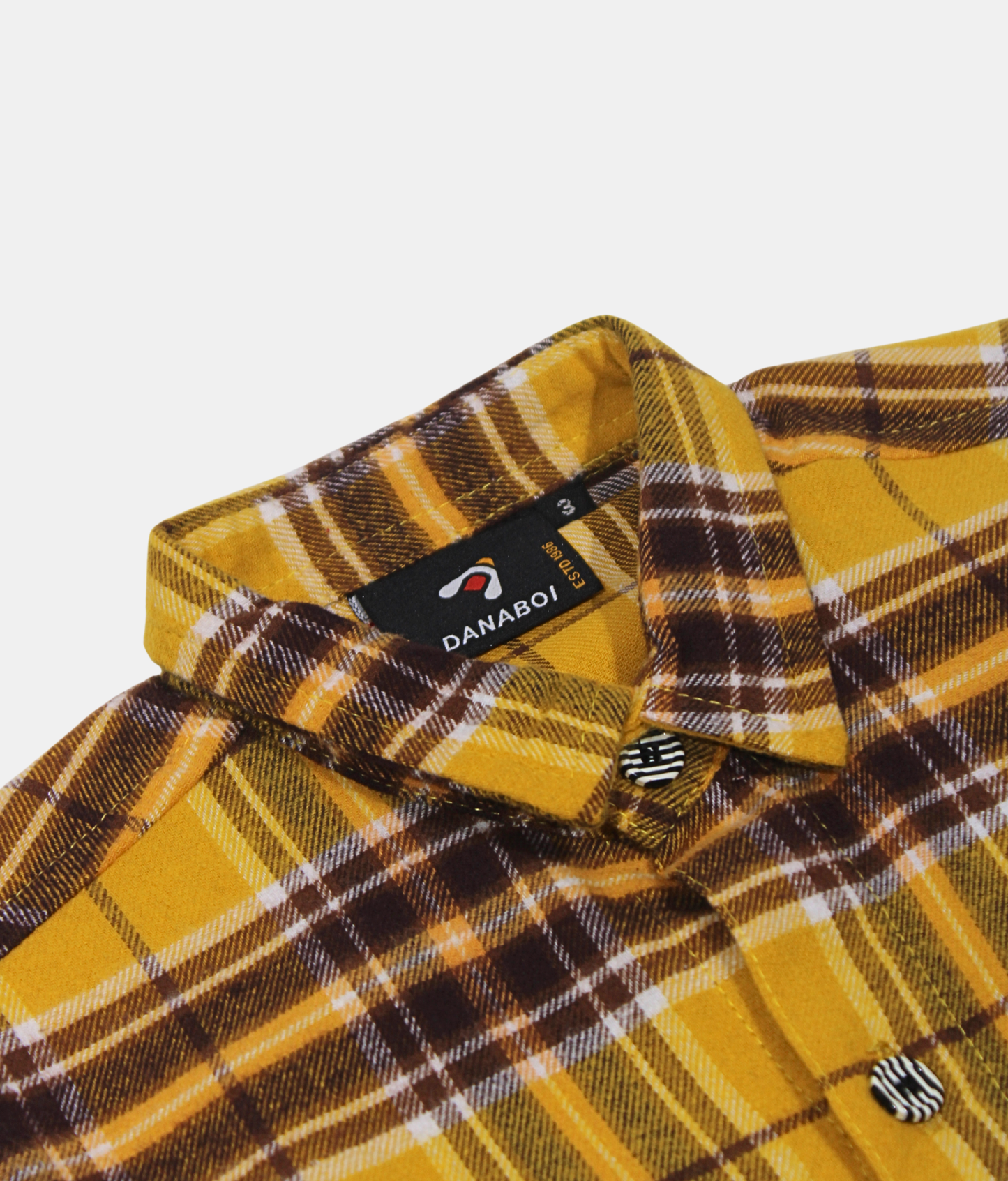 Danaboi Mustard Yellow Checked Boys Shirt