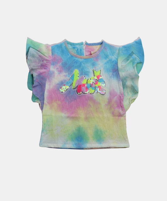 Tiny Girl Rainbow Tie-Dye Girls Top