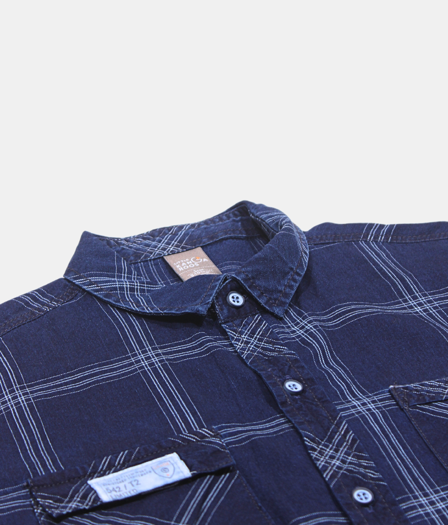 Danaboi Navy Blue Boys Checked Shirt Half Sleeves