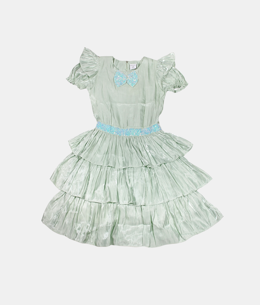 Tiny Girl Mint Green Girls Layered Party Dress