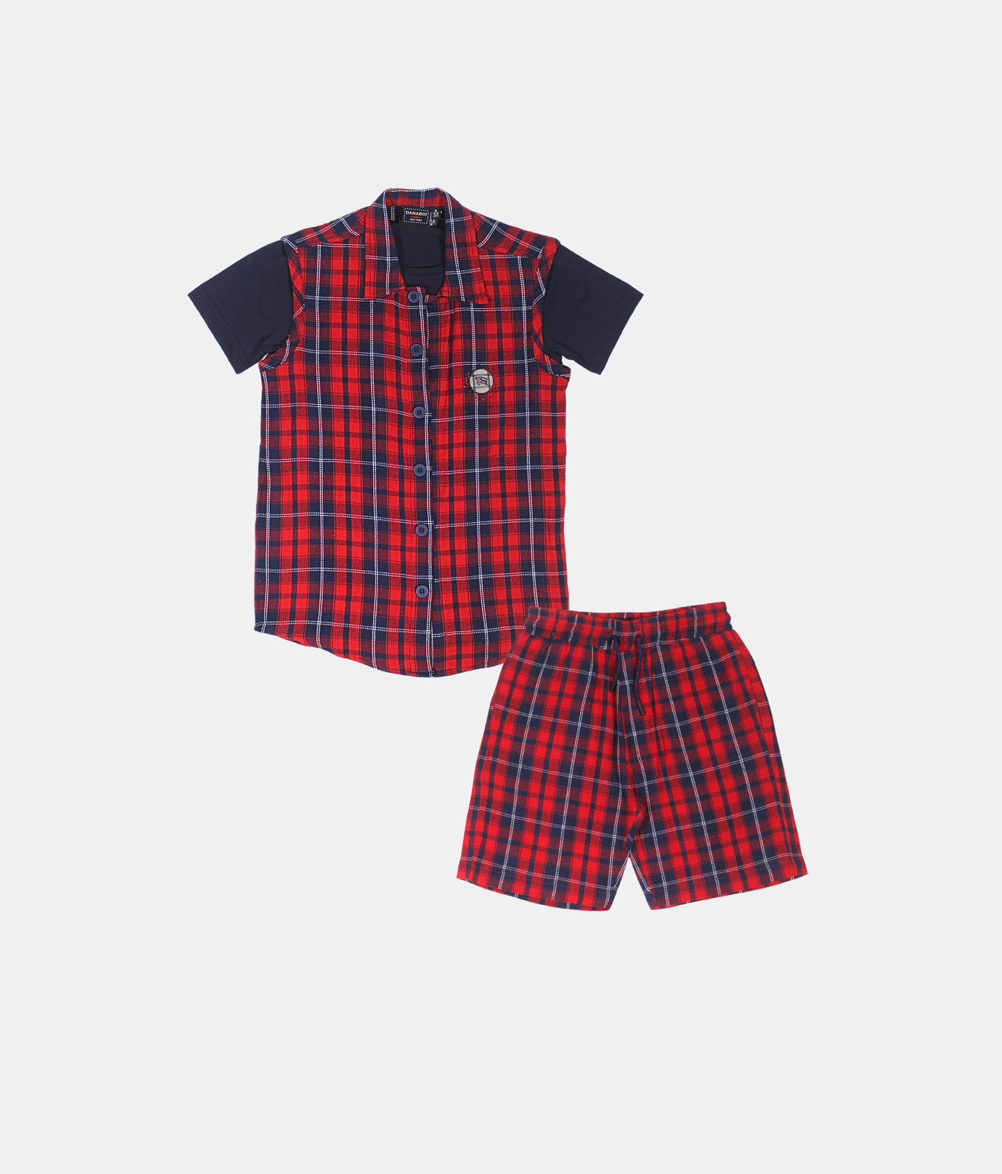 Danaboi Red Checkered Boys Co-ord Set