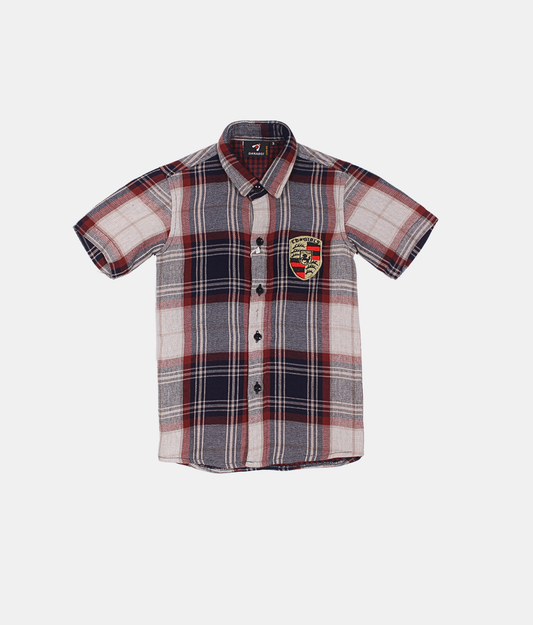 Danaboi  Red and Navy Checkered Boys Shirt