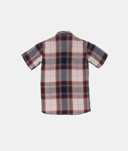 Danaboi  Red and Navy Checkered Boys Shirt