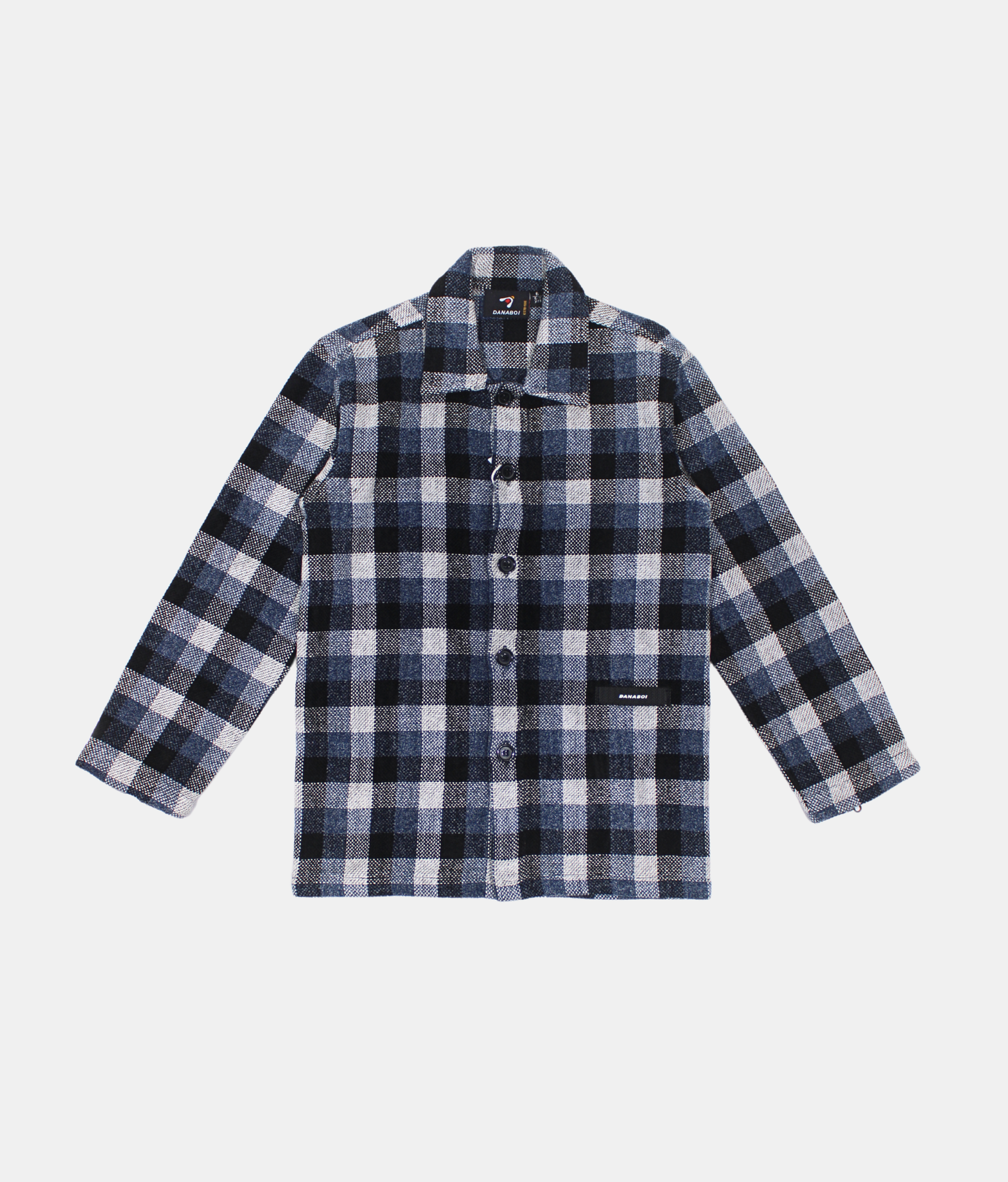 Danaboi Navy Blue & White Checked Boys Shirt