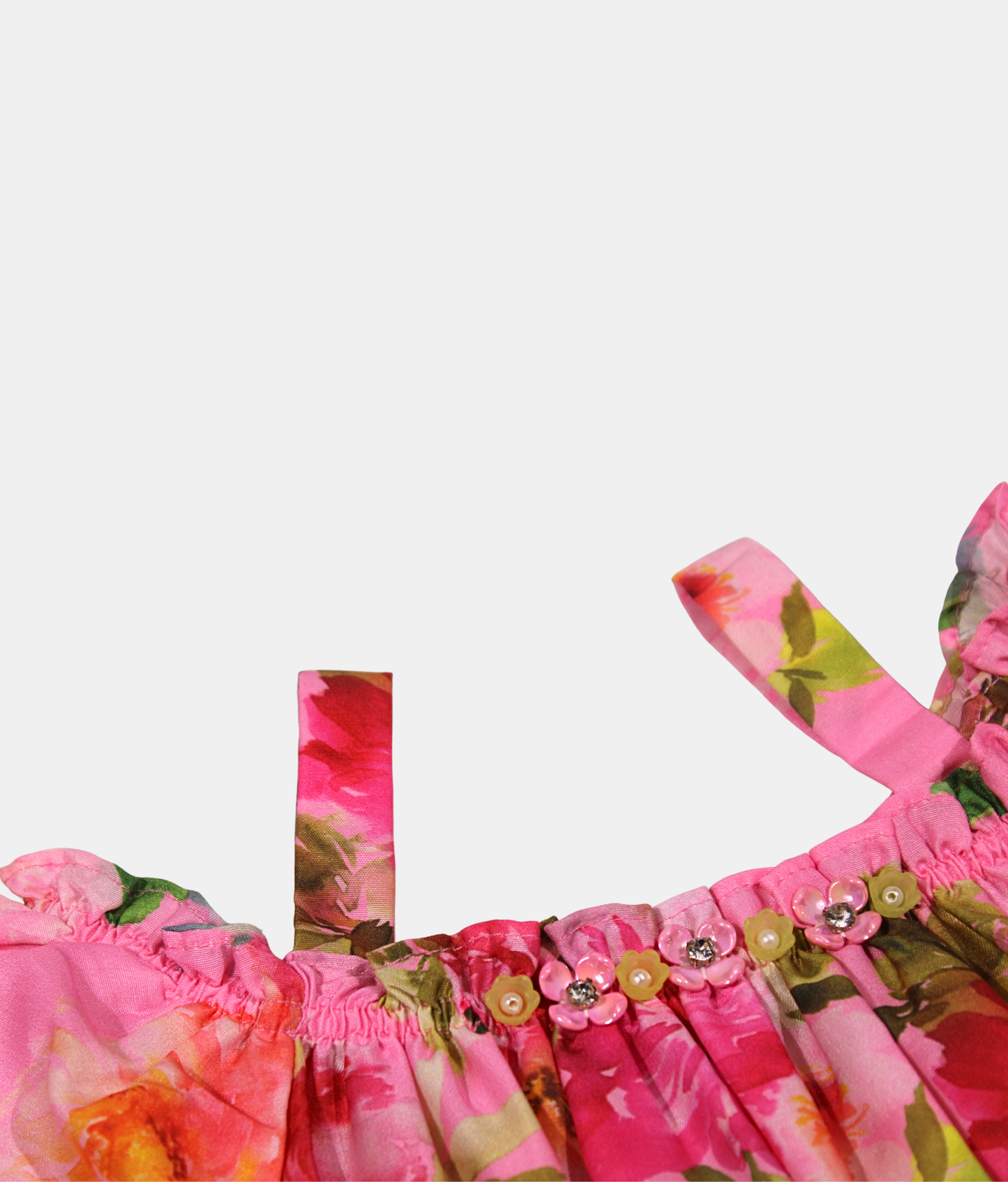 Tiny Girl Pink Floral Girls Dress
