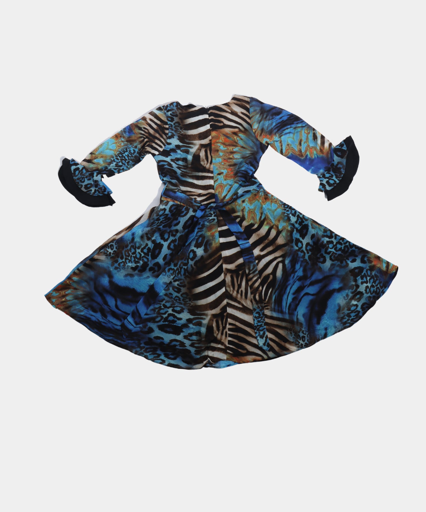 Tiny Girl Multicolor Animal Print Girls Frock