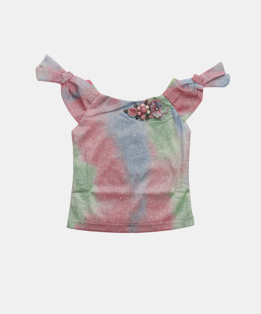Tiny Girl Bright Rainbow Tie-Dye Girls Top