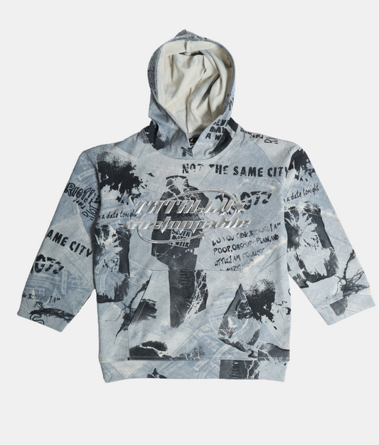 Danaboi  Grey & Black Urban Style Boys Hoodie