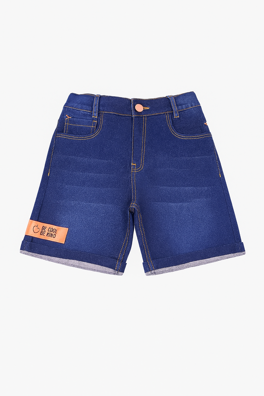 Little kangaroo Dark Blue "Be Cool Be Kind" Boys Denim Shorts
