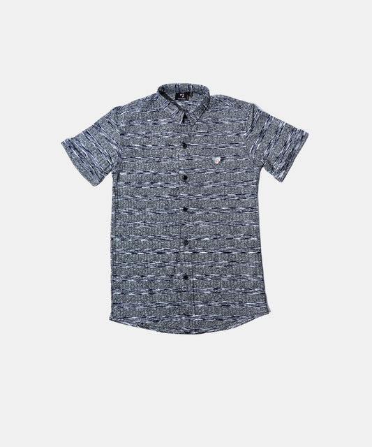 Danaboi Grey & Navy Textured Lines  Boys Shirt