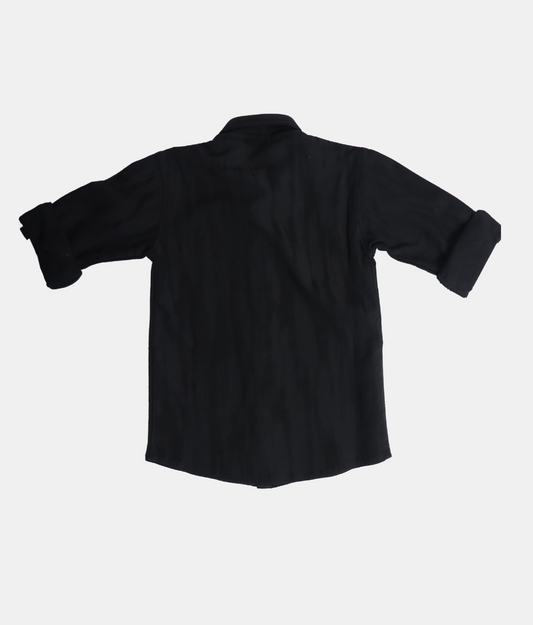 Danaboi  Black Boys Shirt with Roll Up Sleeves