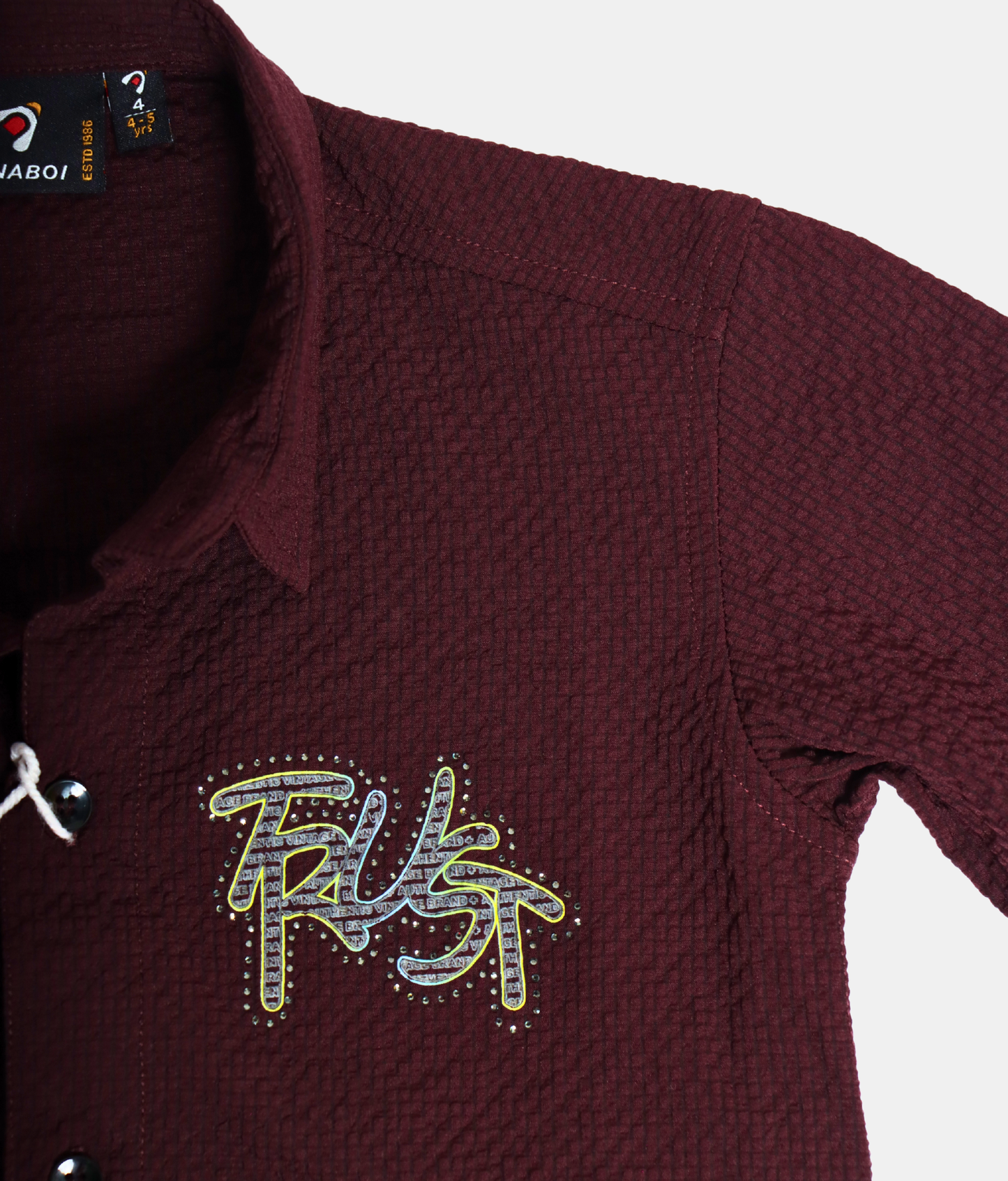 Danaboi Maroon Full Sleeve Boys Shirt