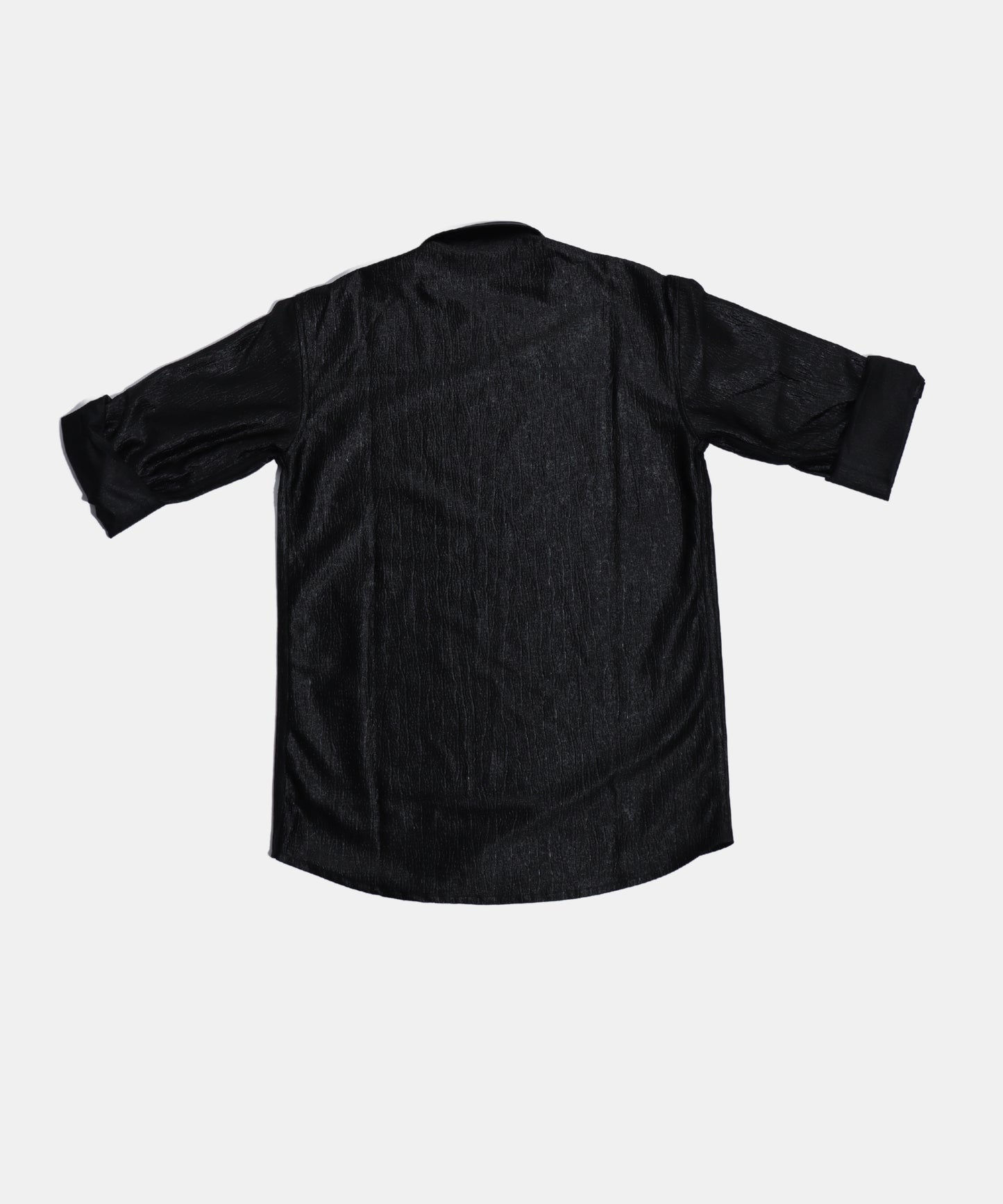 Danaboi Black Textured Shirt with Red Crest Patch