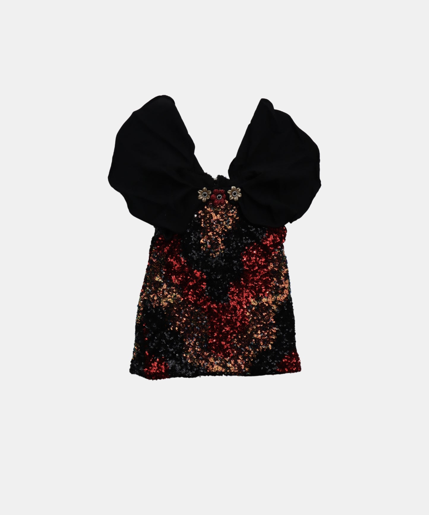 Tiny Girl Black & Red Sequin Girls Party Dress