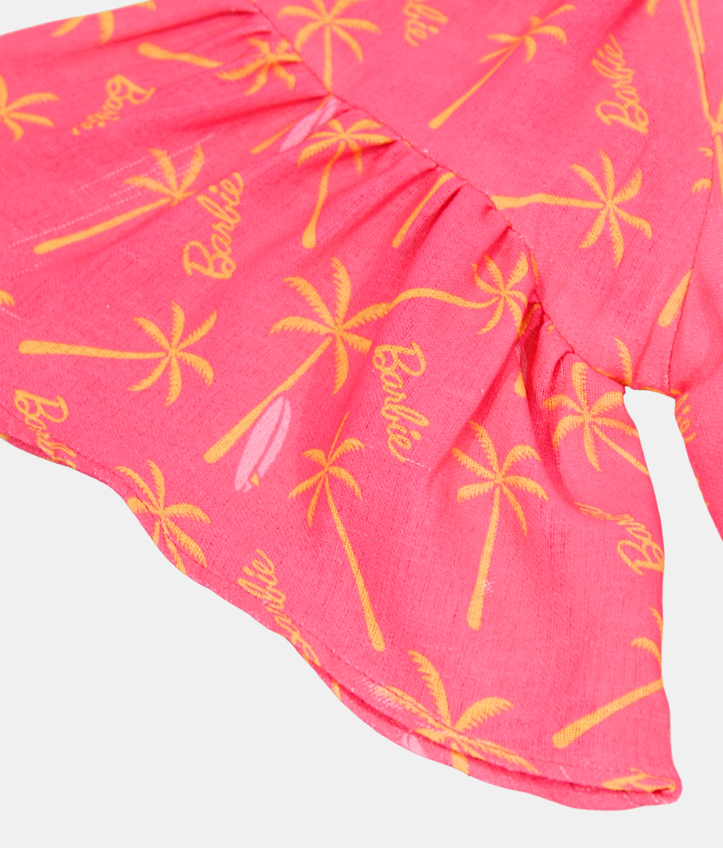 Tiny Girl Pink Palm Print Girls Dress