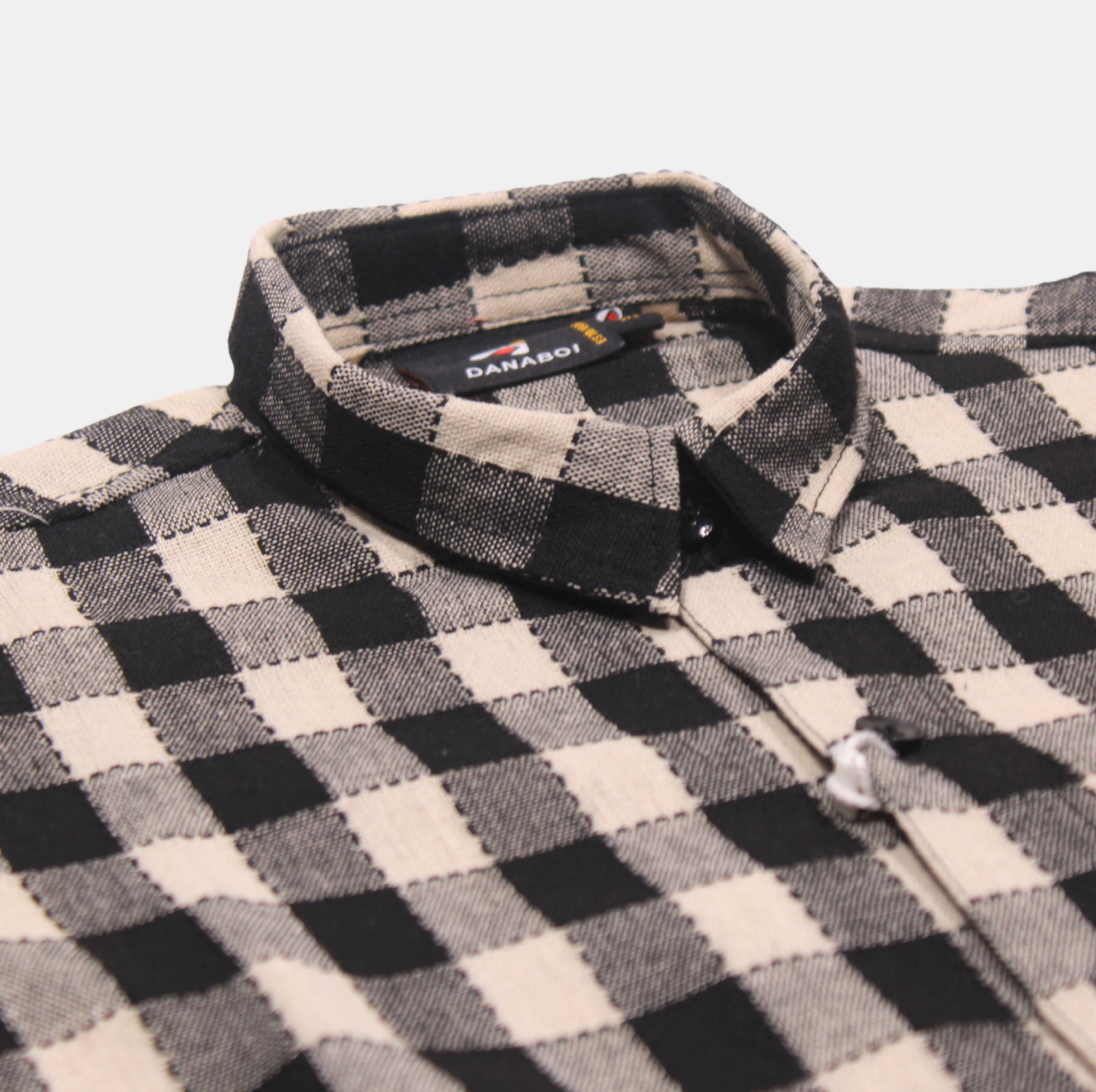 Danaboi Black and Off-White Checkered Boys Shirt