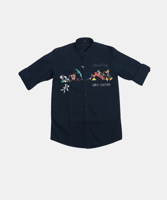 Danaboi Looney Tunes Navy Printed Shirt
