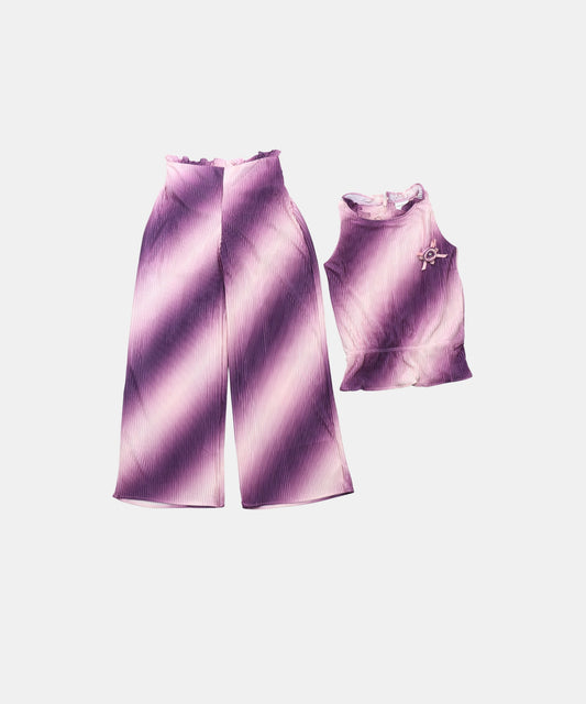 Tiny Girl Purple Pleated Girls Top and Pants Set