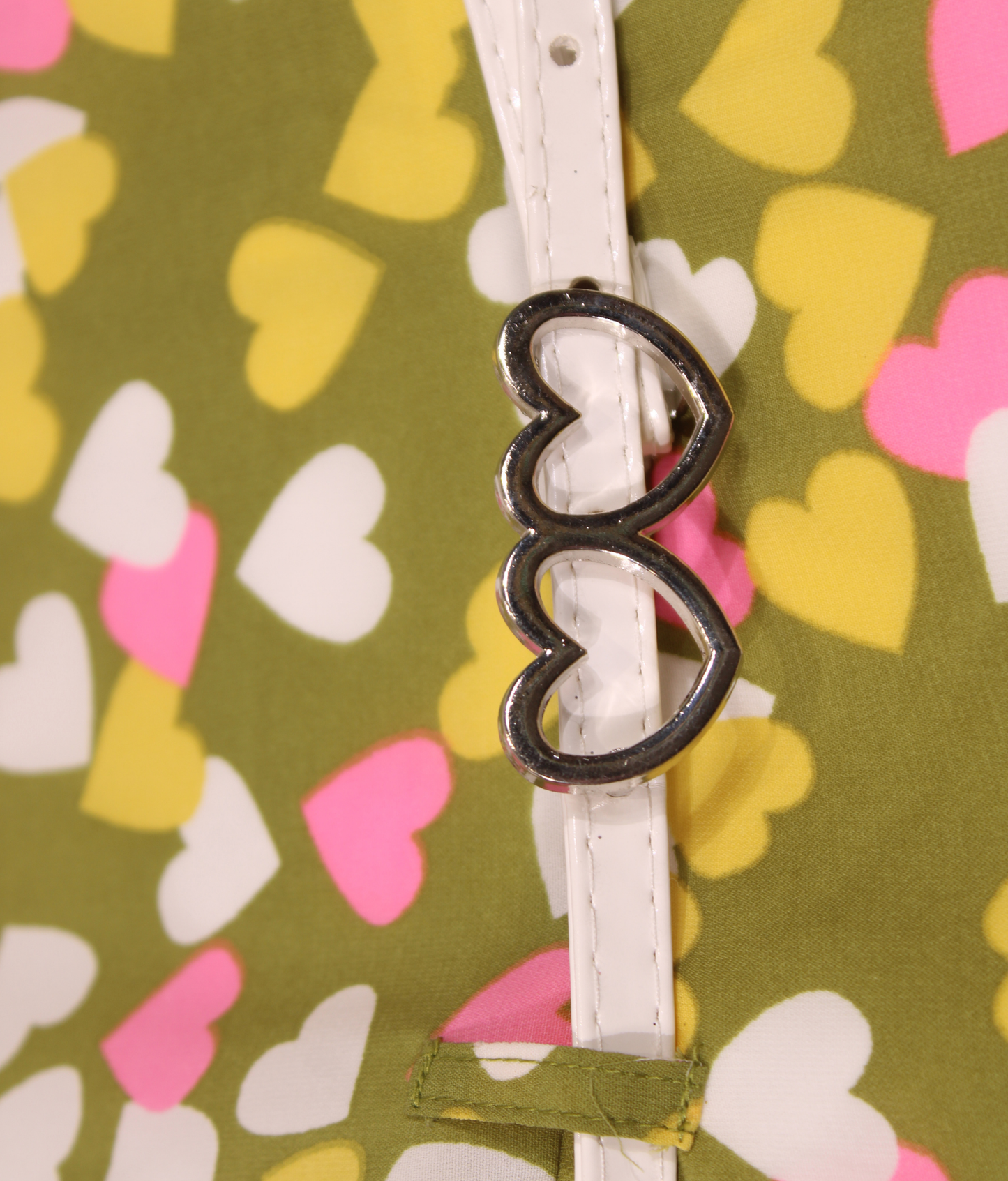 Tiny Girl Olive Heart Print Girls Dress