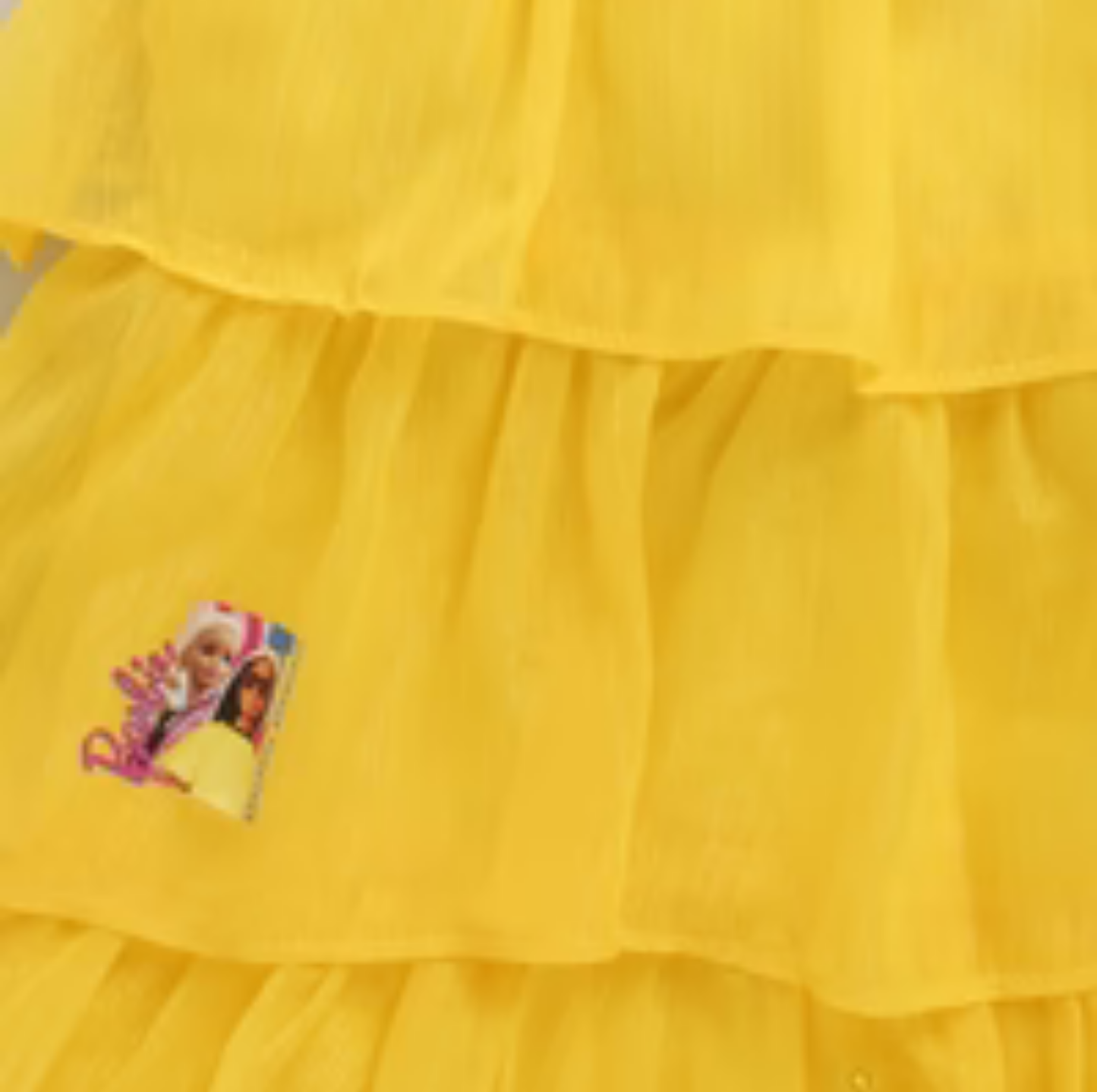 Yellow Barbie Girls Layered Midi