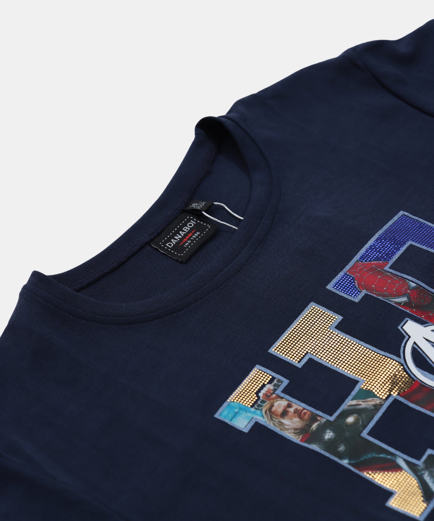 Danaboi Navy Blue Avengers Hero Graphic Boys T-Shirt