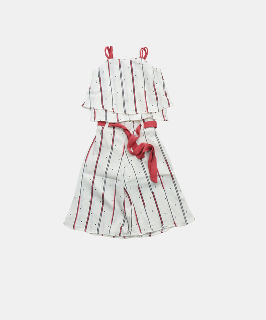 Tiny Girl Pink Striped Bow Girls Top and Shorts Set