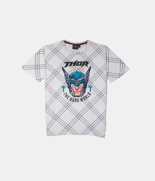 Danaboi White Thor Print Boys T-Shirt