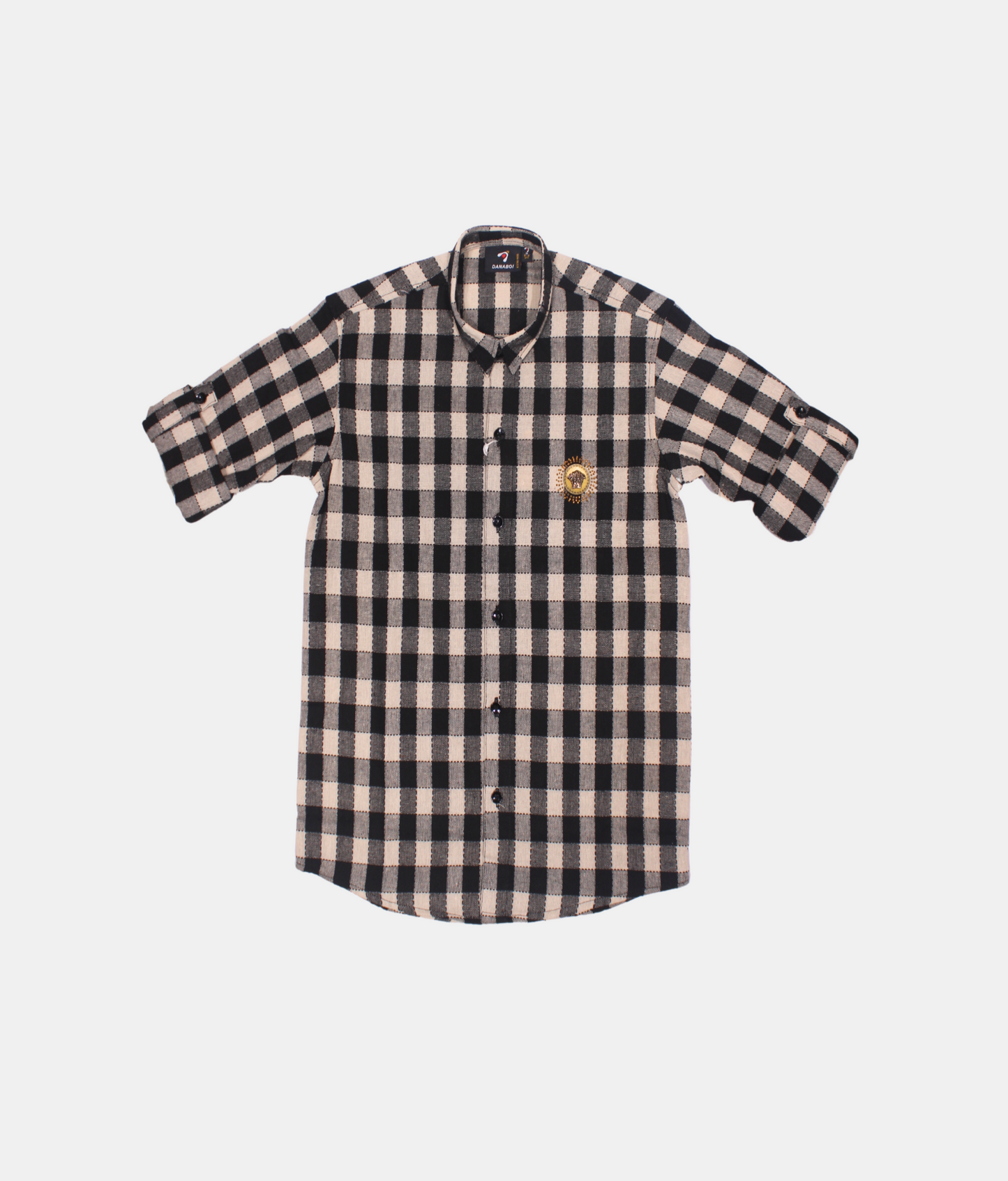 Danaboi Black and Off-White Checkered Boys Shirt
