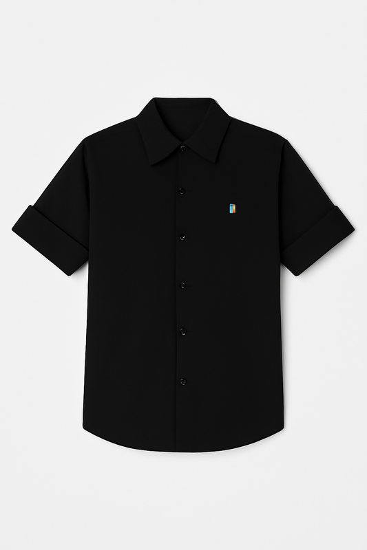 Danaboi  Black Textured Boys Shirt
