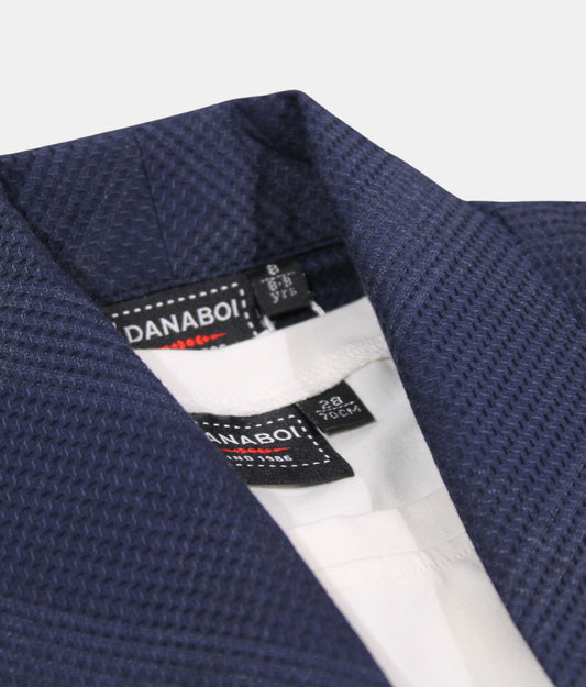 Danaboi  Navy Blue Boys Open Shirt with White T-Shirt