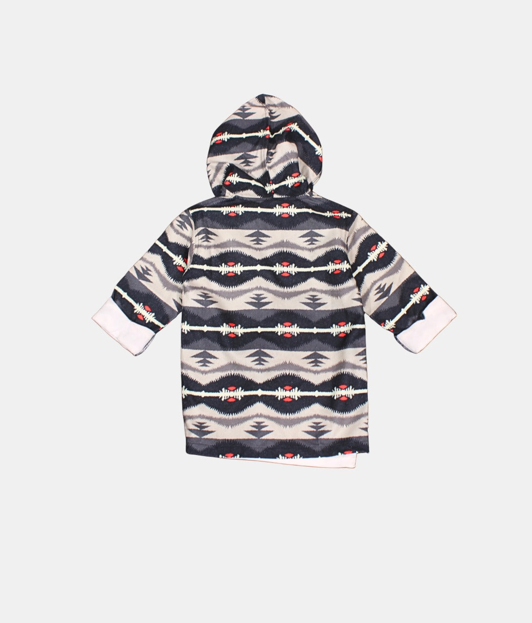 Danaboi Grey Printed Boys Hooded Cardigan with White T-Shirt