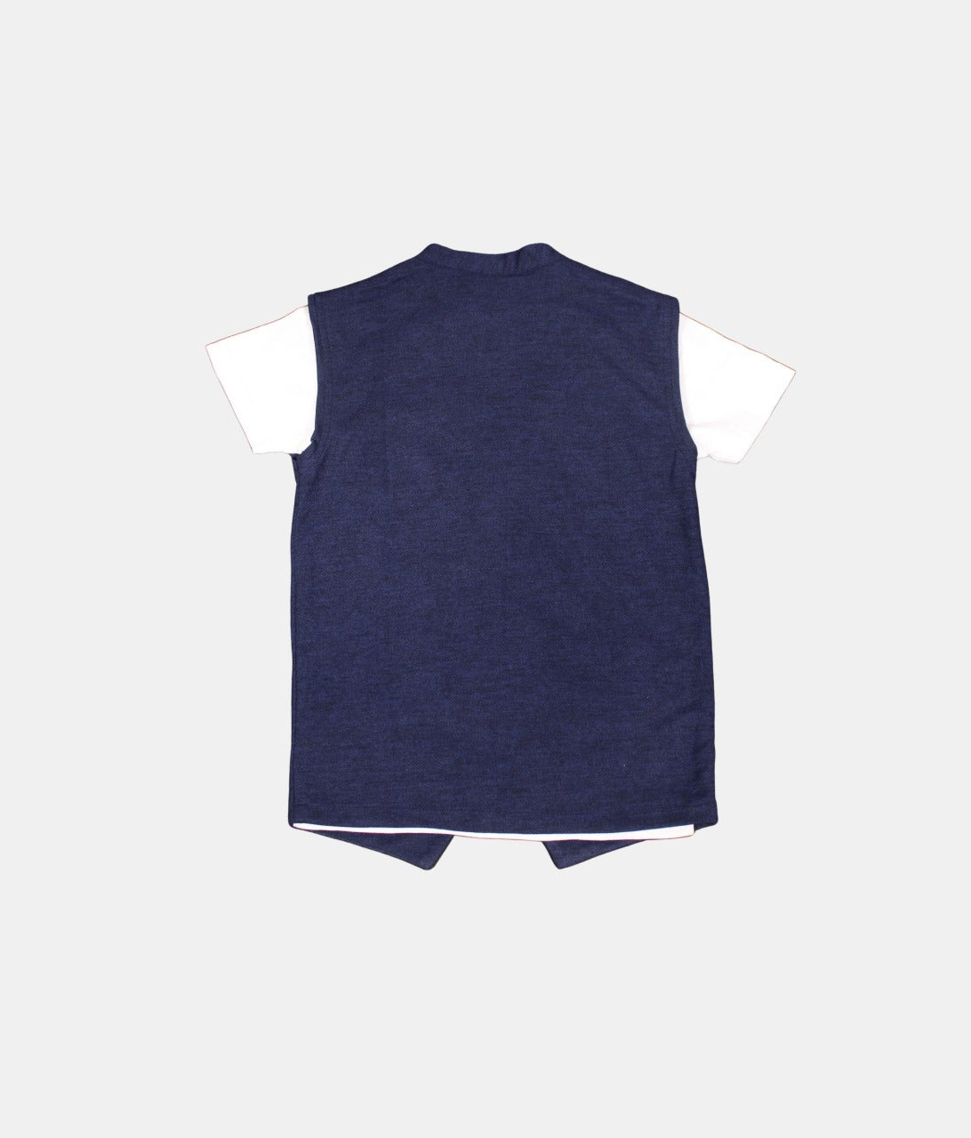 Danaboi Blue & White Boys' T-Shirt with Vest