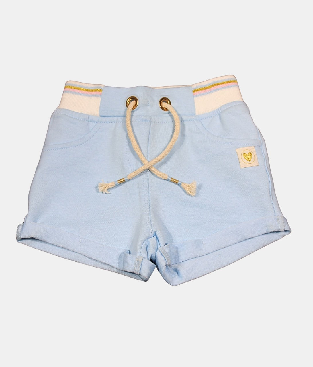 Little Kangaroos Light Blue Kids Shorts with Drawstring