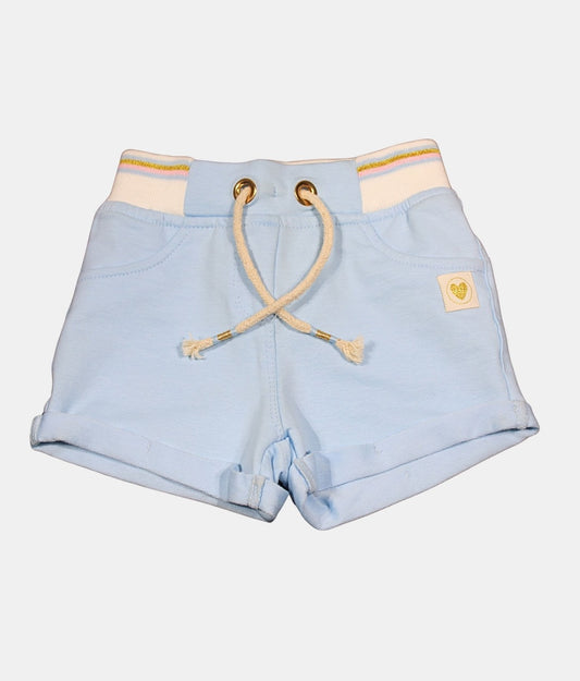 Little Kangaroos Light Blue Kids Shorts with Drawstring