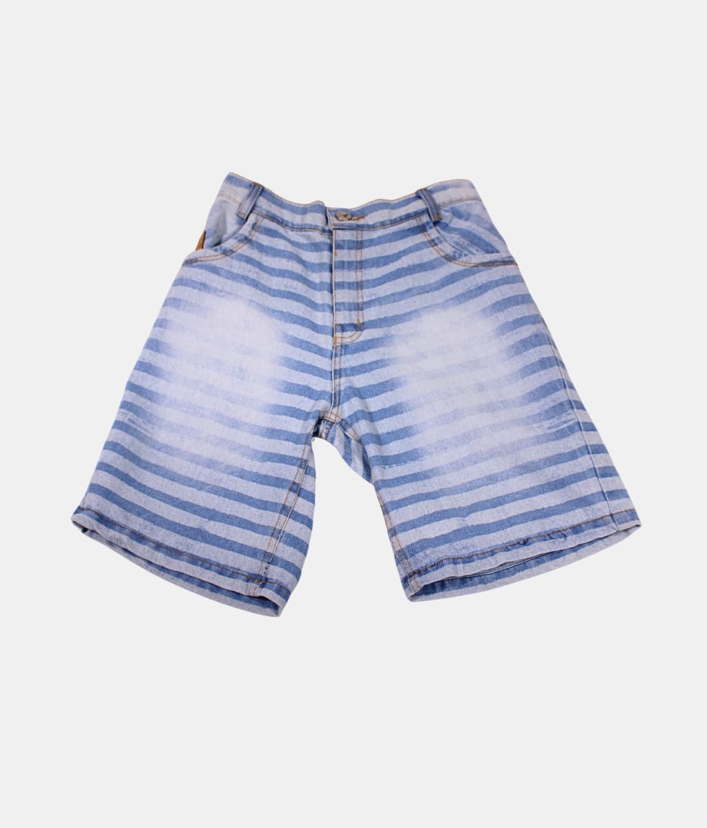 Little Kangaroos Striped Denim Kids Shorts