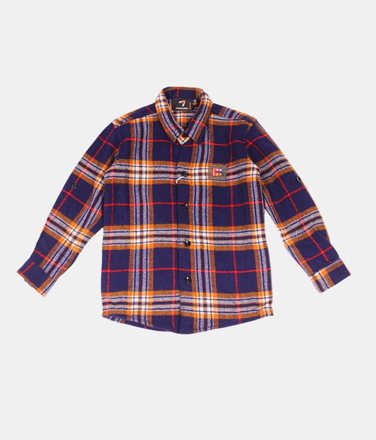 Danaboi Navy Blue Plaid Boys Shirt